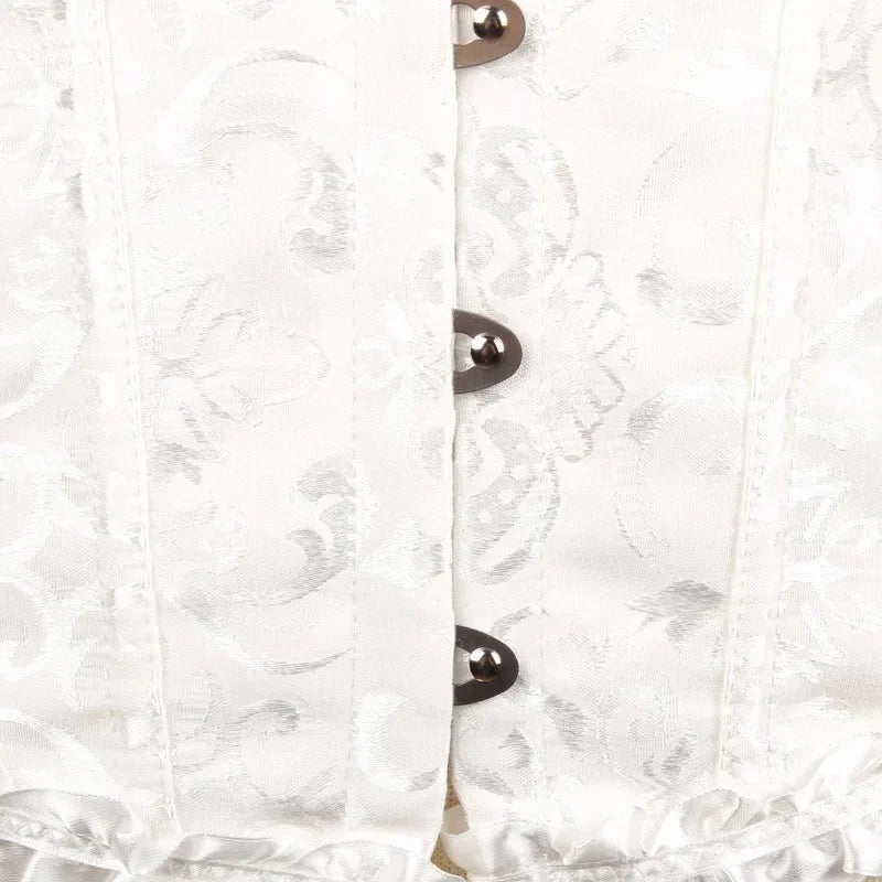 European and American court style corset jacquard lace back strap adjustable waist molding belly supporting bone shapewear 8111