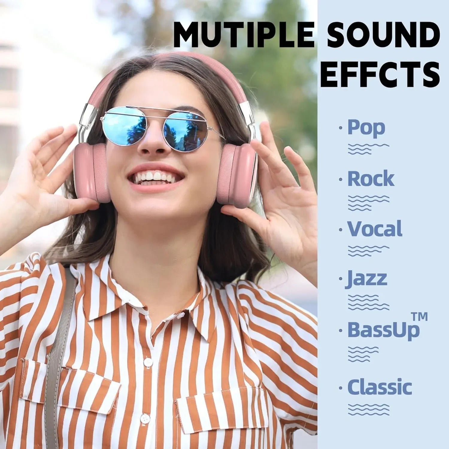 Headphones Wireless Bluetooth Over-Ear Foldable Wired Stereo Headset with Mic Phone PC Soft Earmuffs Light Weight Long Wearing