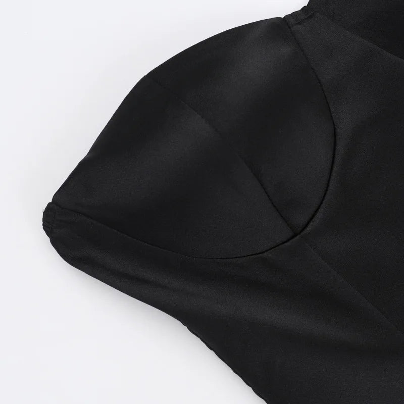 Mozision Off-shoulder Backless Sexy Mini Dress For Women Robe Fashion Solid Strapless Sleeveless A-line Slim Sexy Club Dress