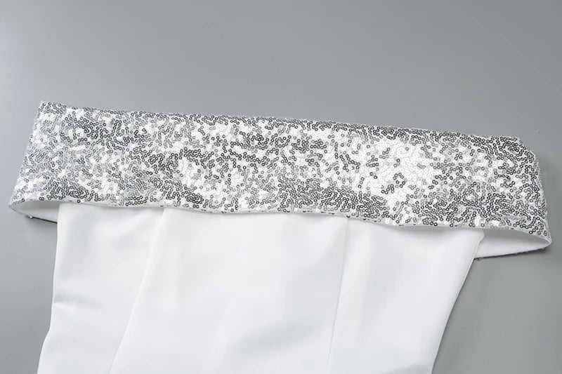 Mozision Off-shoulder Sequins Strapless Sexy Mini Dress Women Fashion Sleeveless Backless Sparkle High Waist Club Sexy Dress