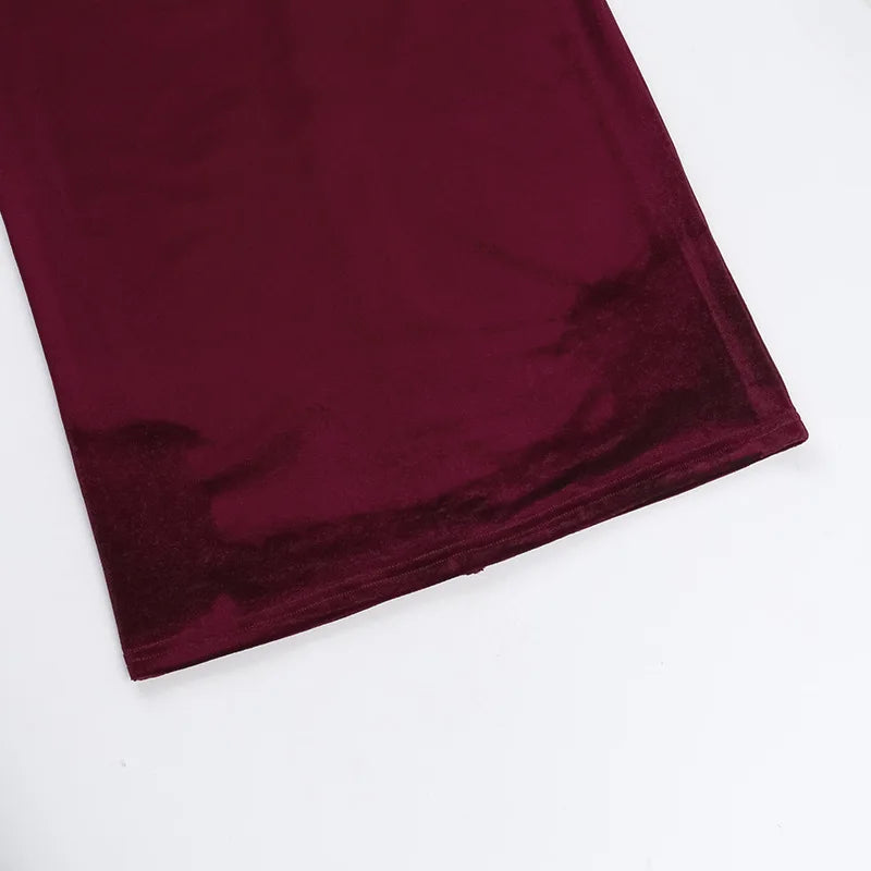 Christmas Velvet Backless Elegant Evening Club Party Dress Women Pleated Robes Sexy Dress Midi Bodycon Winter Dress Vestidos