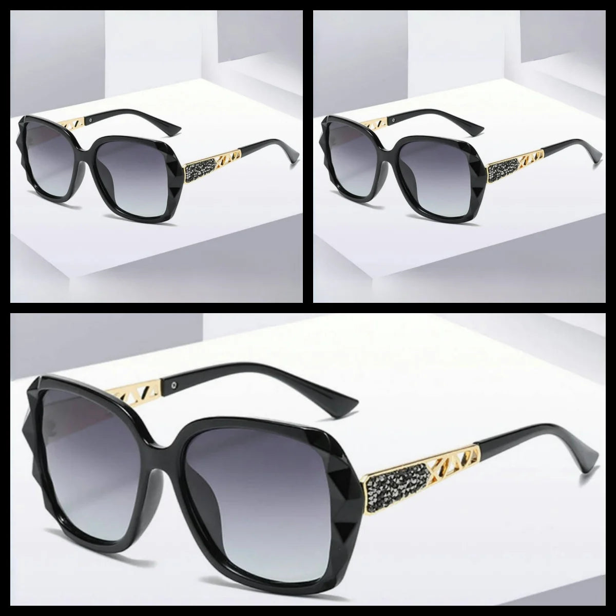 New Ladies' Sunglasses with High Sense and Diamond-encrusted Sunglasses Protect against Ultraviolet Rays in Summer.