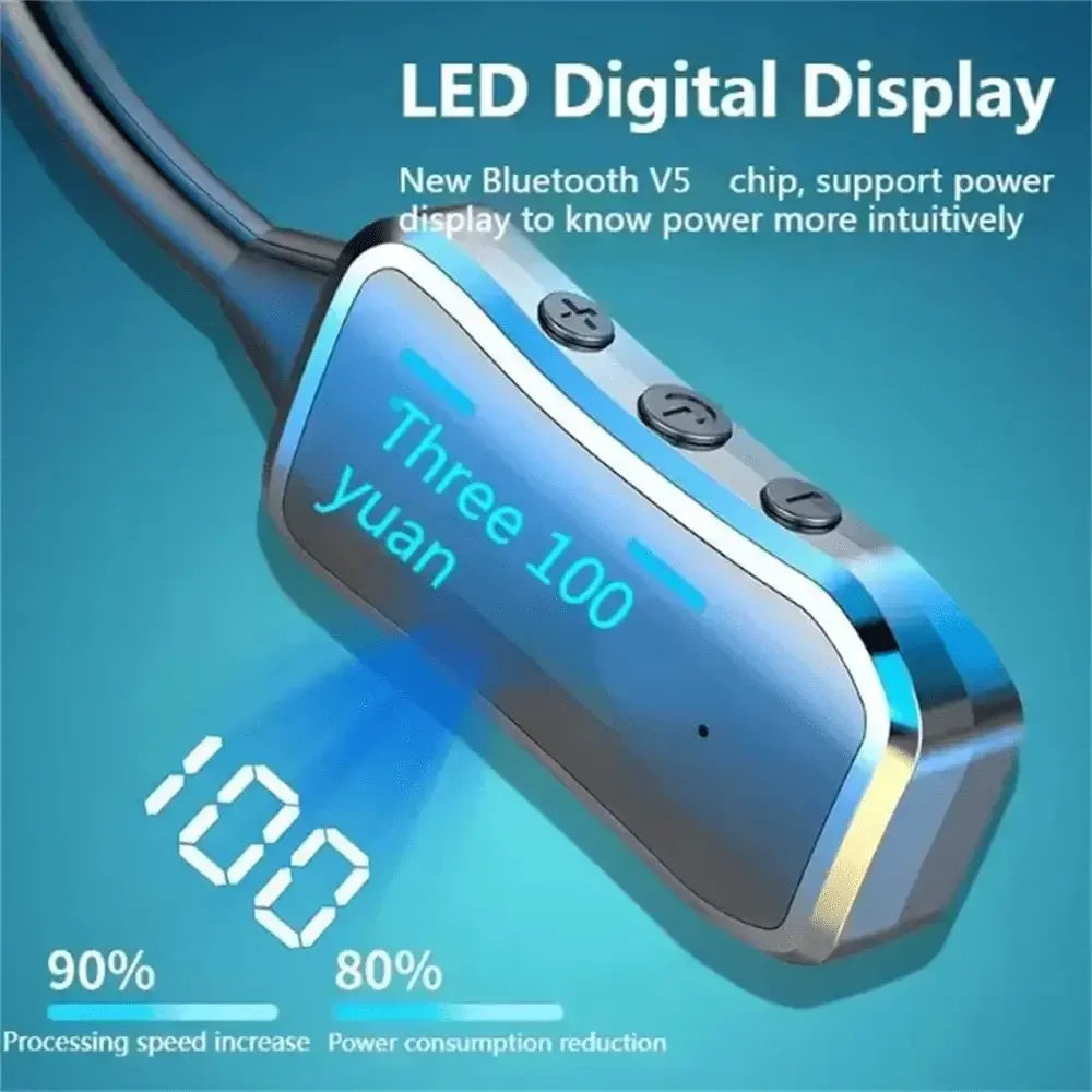 LED Display Stereo Wireless Bluetooth Earphones Magnetic Hanging Neck Headphones Headset Sports Gamer Headsets Noise Reduction