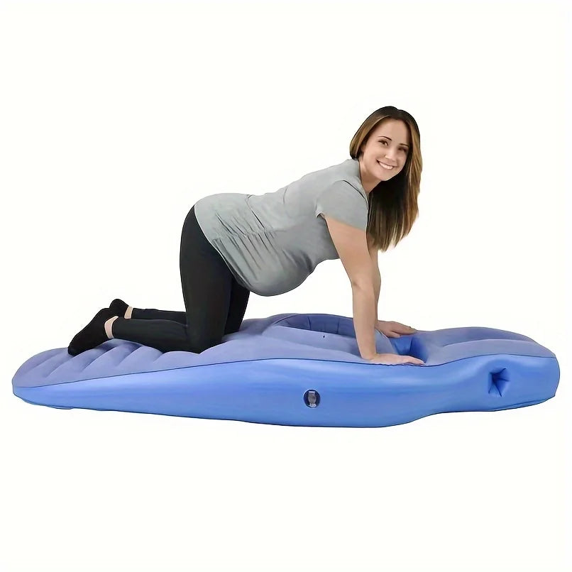 Pregnancy Yoga Mat & Full-Body Support Bed Inflatable Mat with Backrest & Belly Opening, Portable Stable Soft PVC Material