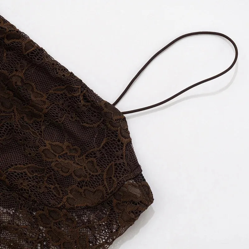 Women One Shoulder Lace See Through Sexy Maxi Dress Gown Fashion Off-shoulder Sleeveless Backless Club Long Dresses