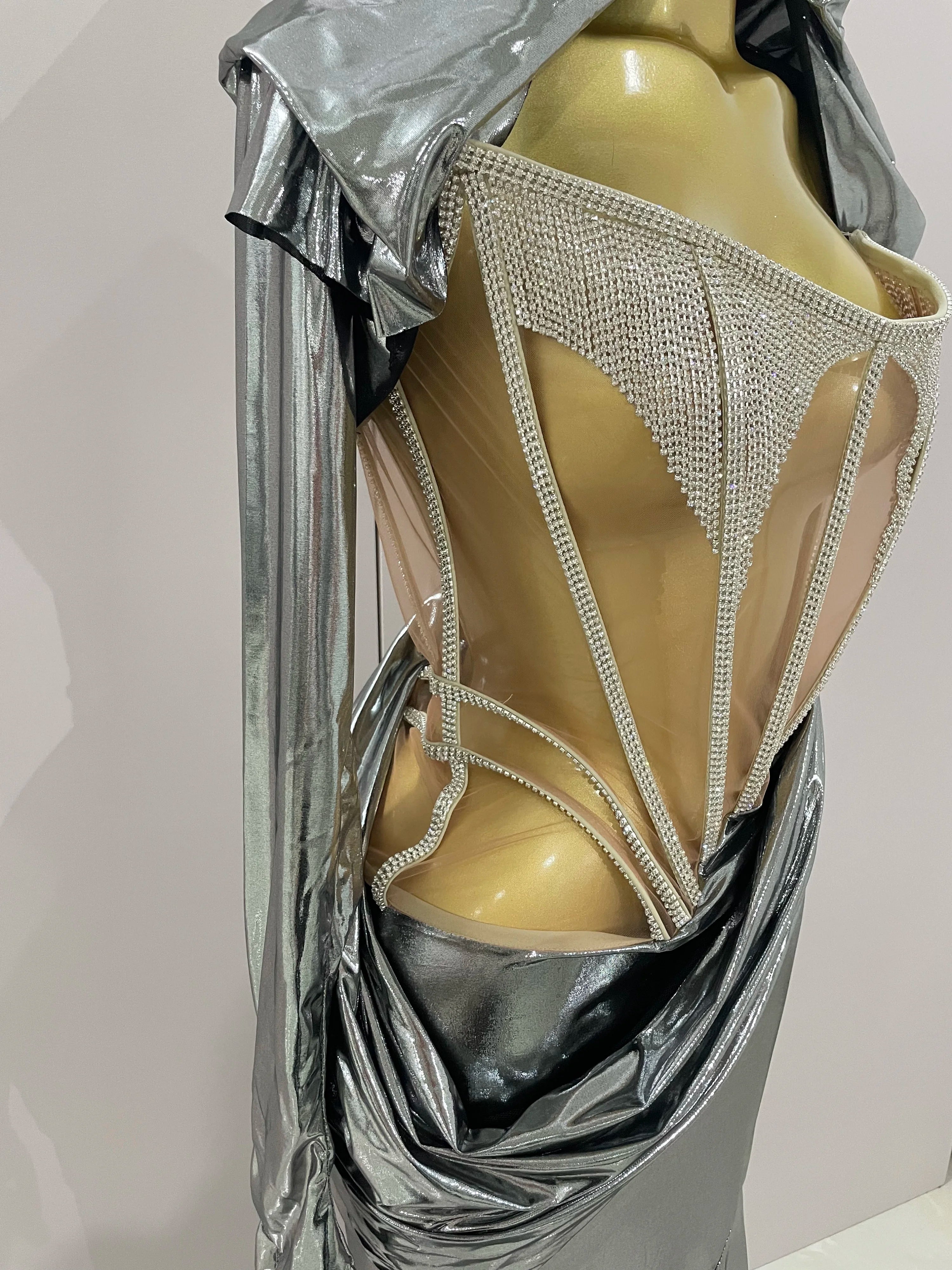 Stage Costume Sparkly Nightclub Gogo Party Dress Women Carnival Party Outfit Festival Cool Clothing Hoodie Dress Two Piece Set