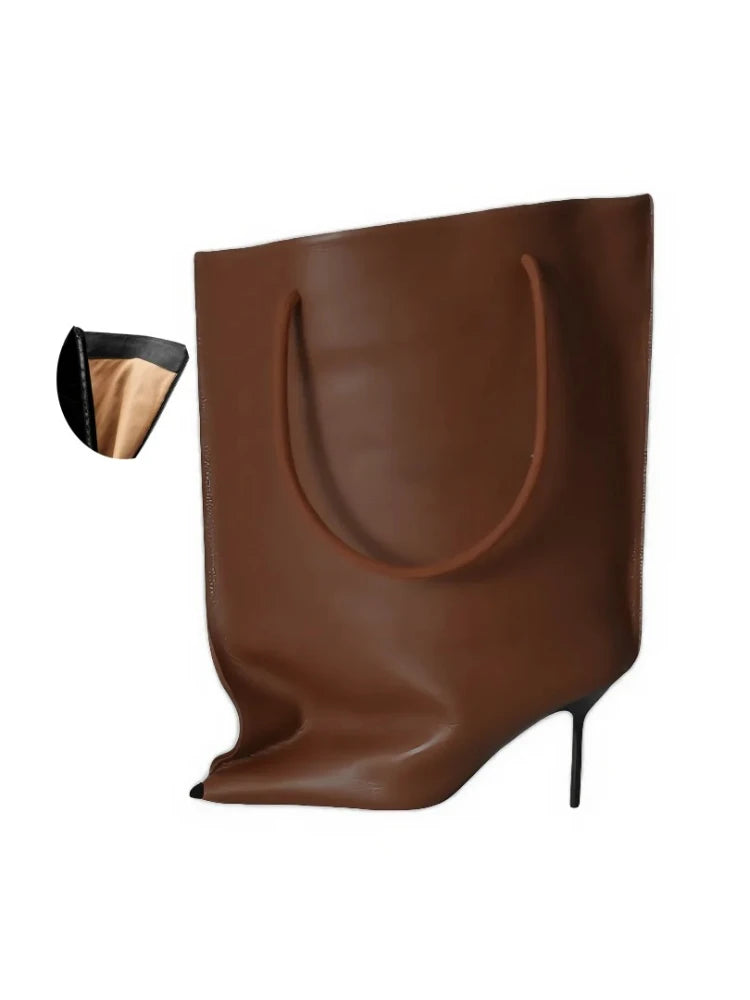 2025 Autumn/Winter New European LuxuryBanquet Show FashionWide Cuff Short Boots, HighQuality Women's Dress Shoes Elegantand Sexy