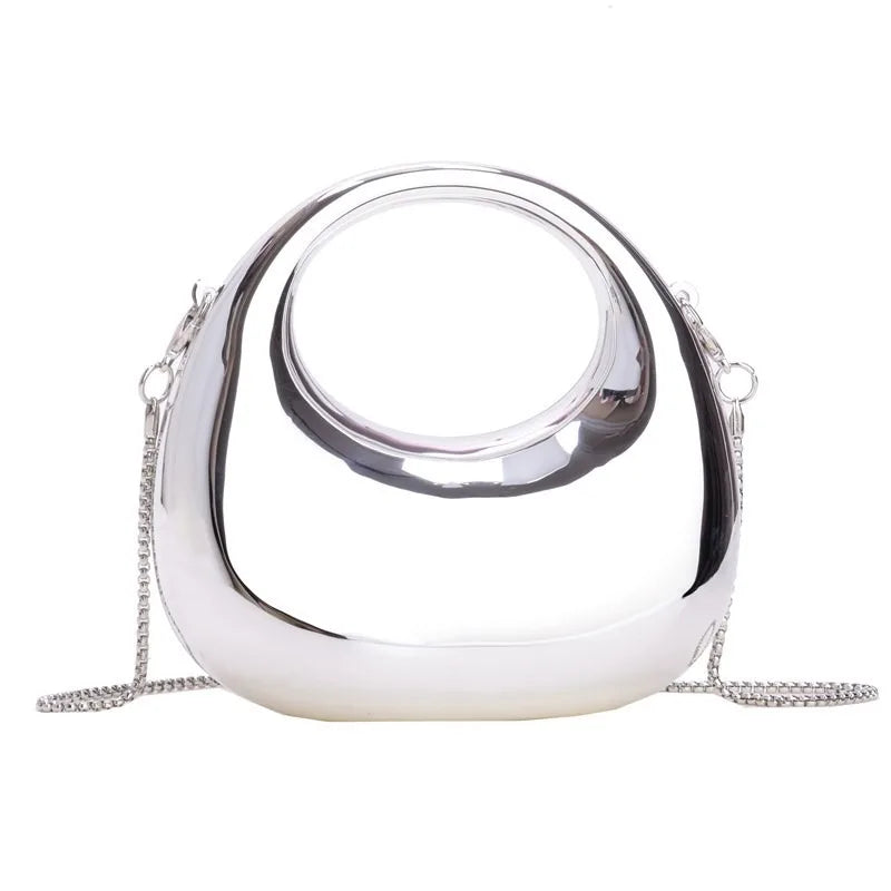 Mini Golden Evening Bag Purses and Handbags Luxury Designer Shoulder Bags Funny Shape Party Wedding Acrylic Shiny Clutch Purse