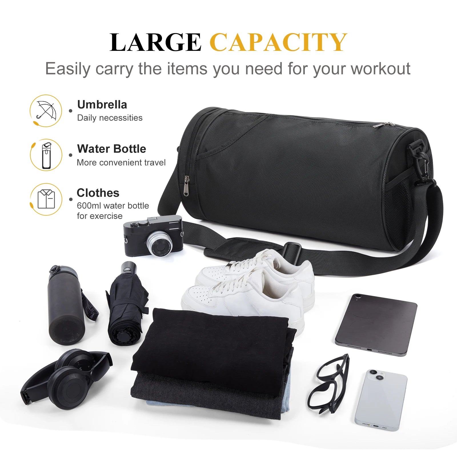 Sports Bag for Women and Men - Gym Bag for Travel, Training Fitness Bag Duffel Bag Tennis Luggage Weekender Bags