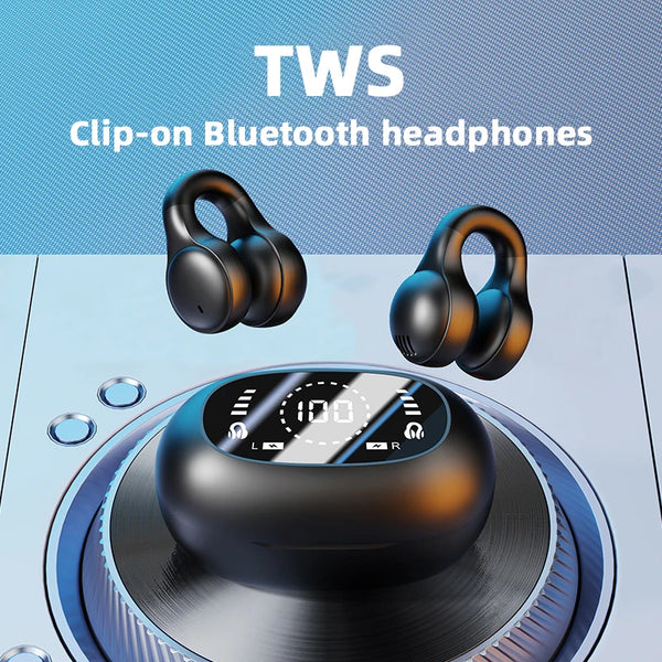 Wireless Headphones Bluetooth Headset With Mic Handsfree Noise Canceling Earphones Clip Ear Music Sports Gaming Earplug Wofashion.xyz