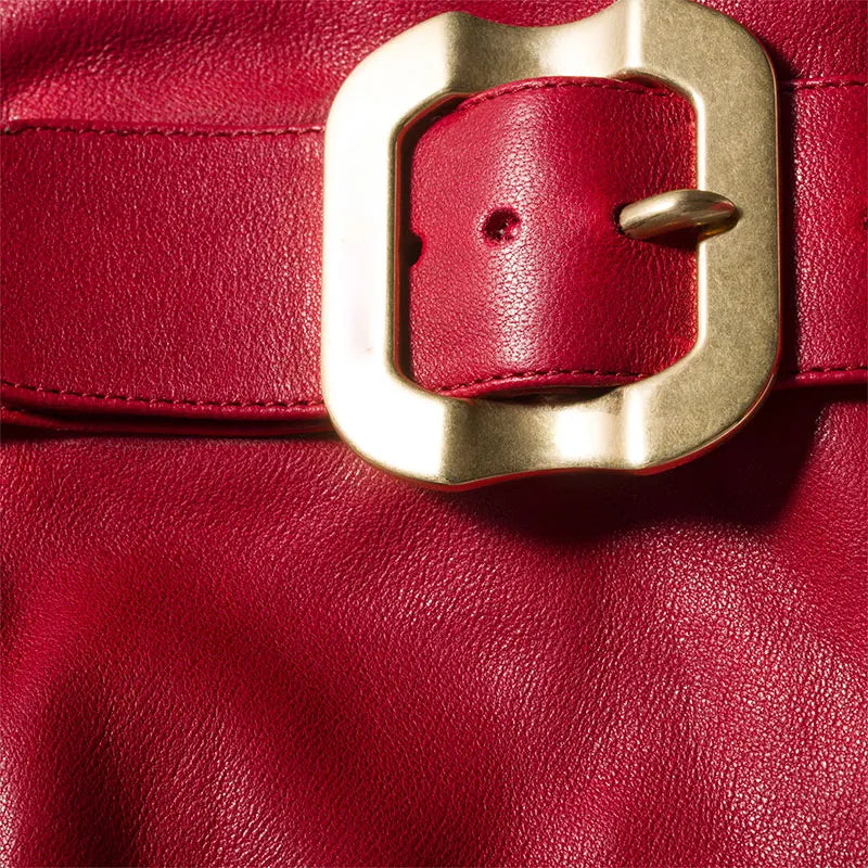 European and American Sexy Hot Girl Belt Buckle Thick High Heels Round Toe Back Zipper Knee Highboots Women's Retro Elasticshoes