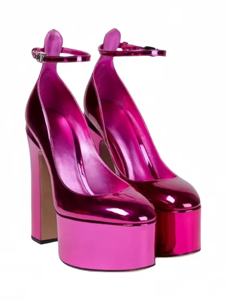 European and American Women's Niche Brand Fashion Sexy Runway Show Banquet Single Shoe Buckle with High Heels Sandals