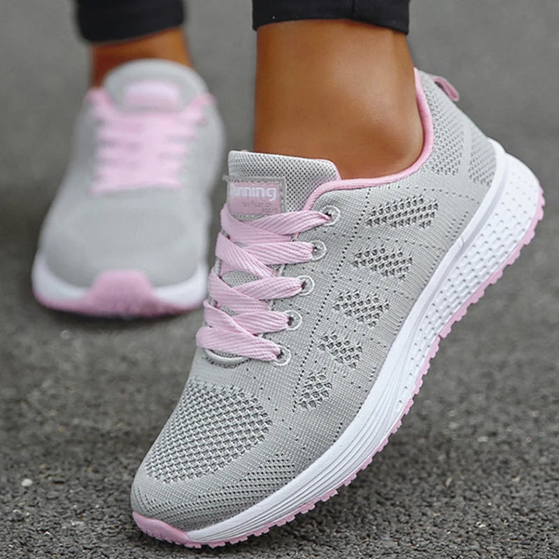 Woman Sneakers Shoes Fashion Lace Up Women's Sneakers Offers Solid Women's Sports Shoes Non-Slip Footwear Shoes For Women