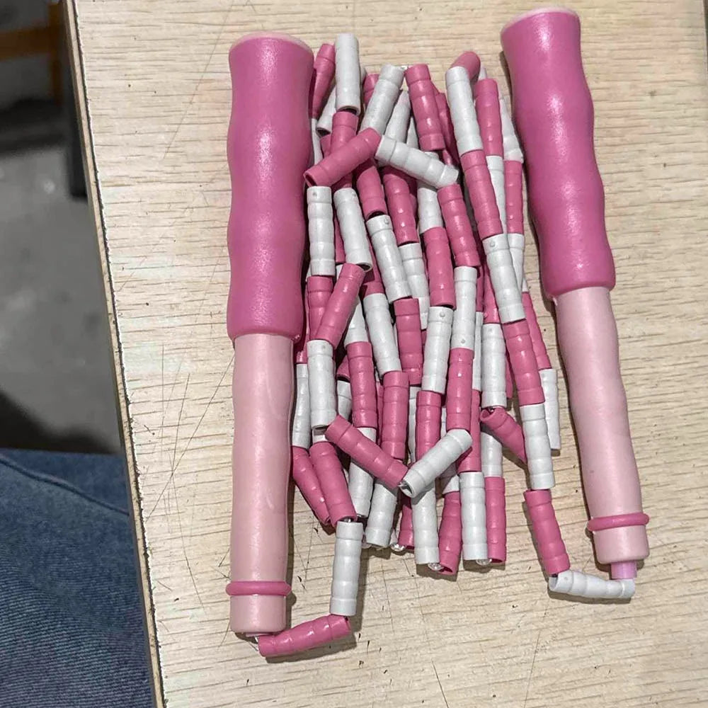 Adjustable Length Segmented Fitness Jump Rope No Knots Soft Bead Soft Bead Skipping Rope Anti-Skid Slim Body Jumping Rope