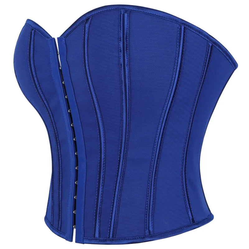 Blue Crop Tops Overbust Corset Ladies Summer Sexy Fashion Strapless Push Up Tank Top Slim Bustier Lingerie Camisole