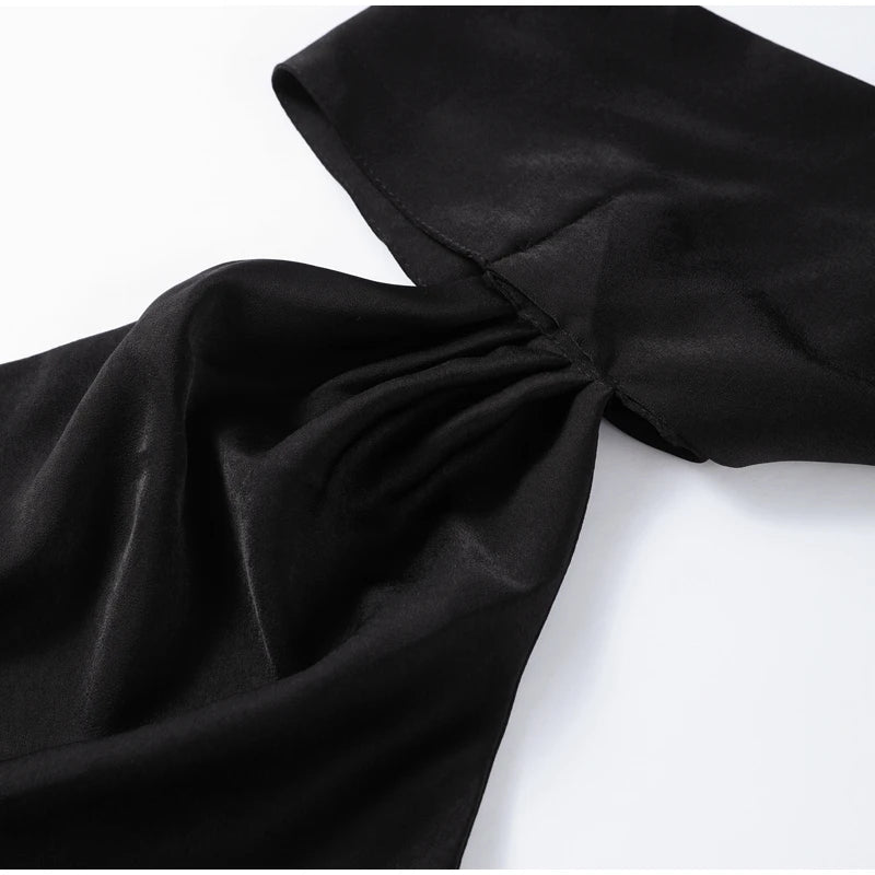 Elegant Ribbon Halter Dress Women Solid Off Shoulder Sleeveless Backless Slim Maxi Dresses 2025 Summer Autumn Party Robes Lady