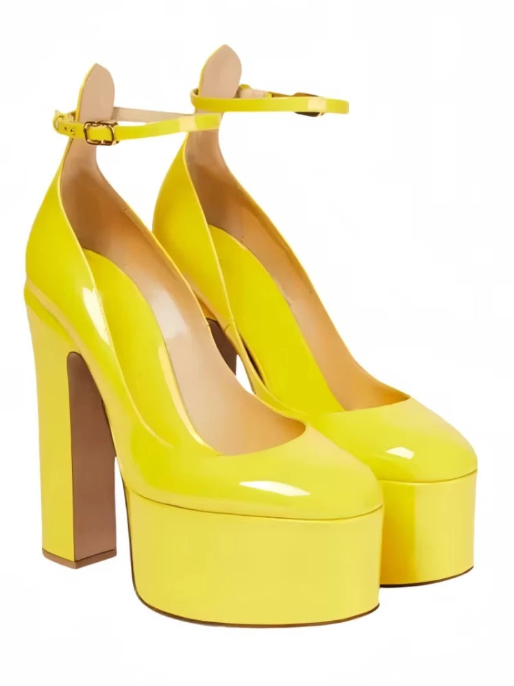 European and American Women's Niche Brand Fashion Sexy Runway Show Banquet Single Shoe Buckle with High Heels Sandals