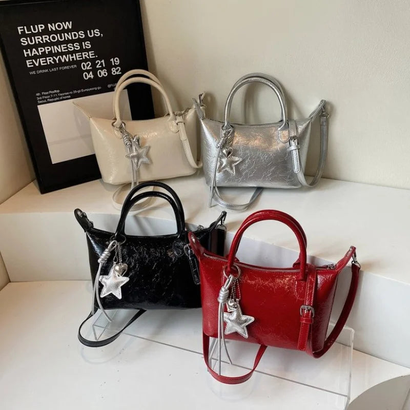 Luxury Designer Messenger Bag For Ladies, Genuine Leather Crossbody Purse With Detachable Strap, Vintage Shoulder Work Tote