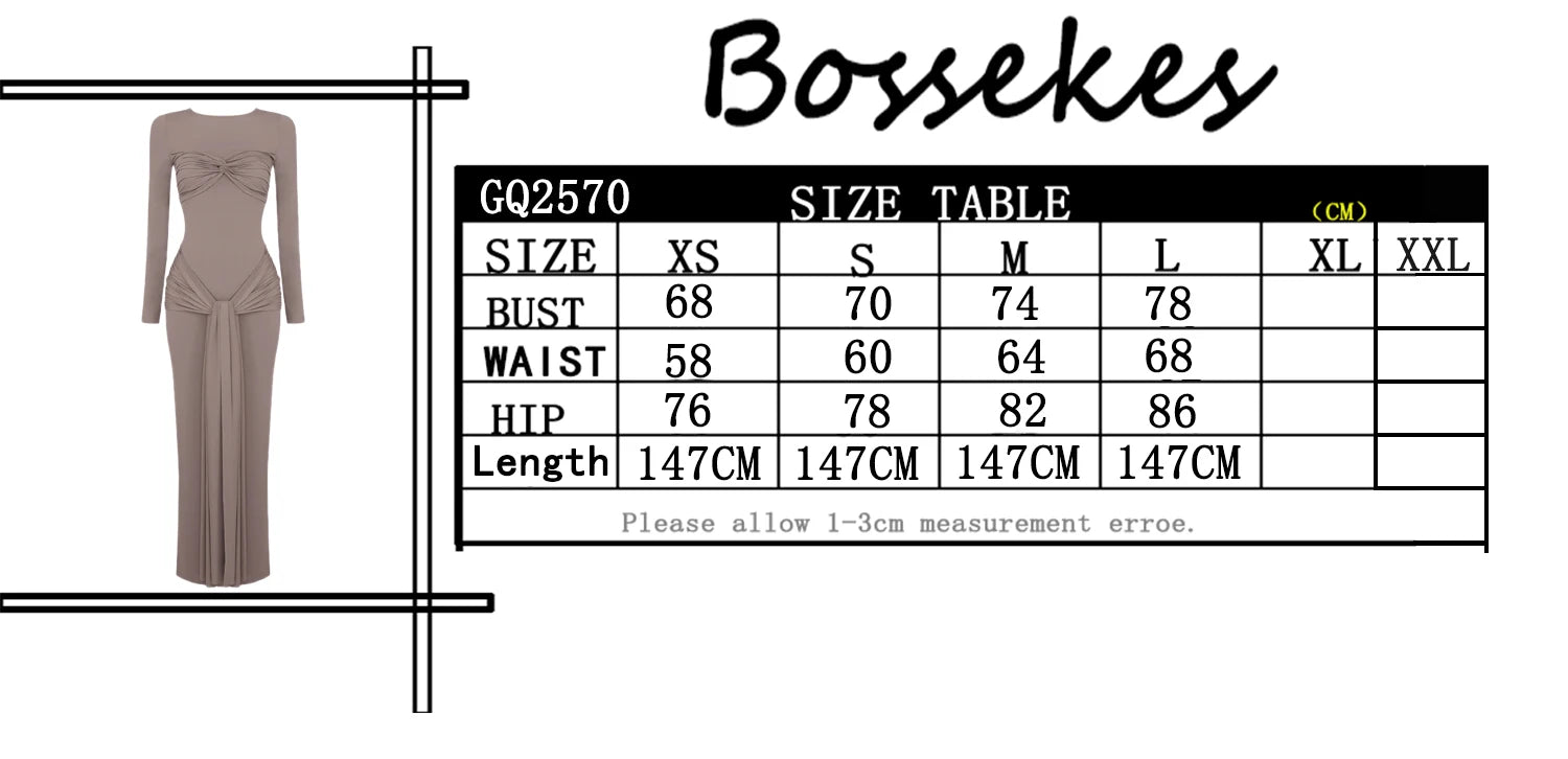 Sexy Elegant Party Dress Women White Long Sleeve Pleated Midi Dress for Evening Dinner Club