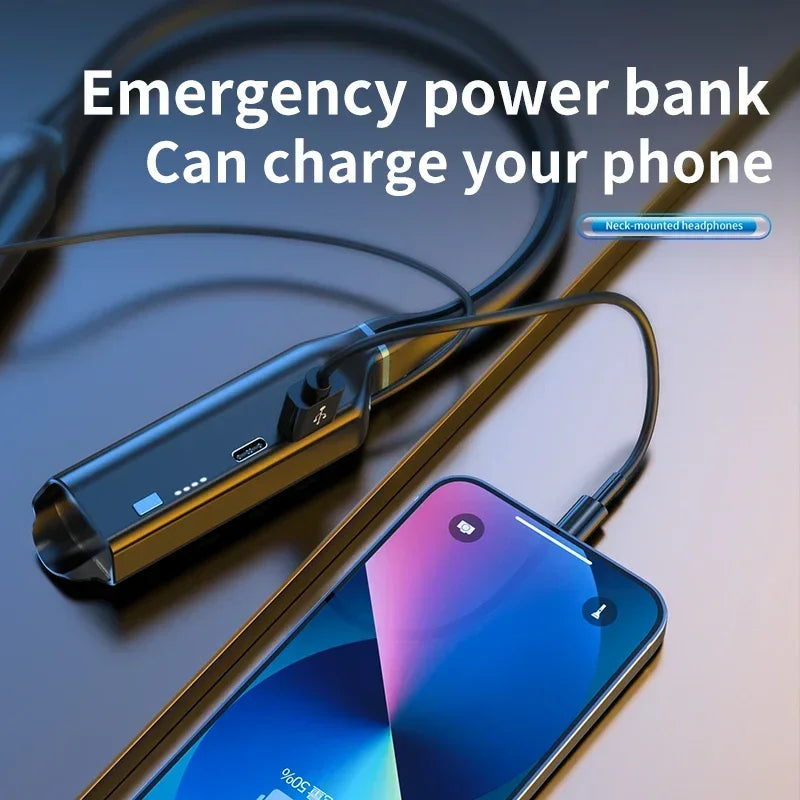 Wireless In Ear Headphones Playback Neckband Earphone Bluetooth Bass Headset Sports Waterproof Earplugs Can Be As Power Bank