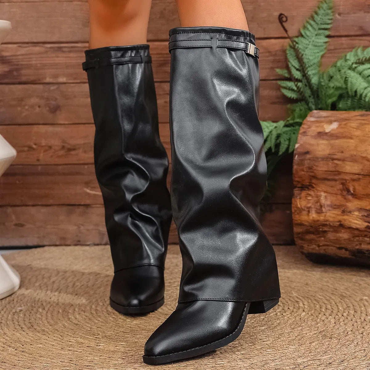 2025 Fashion High Heel Knee High Boots Women Fashion Pointed Toe Long Boots Woman Autumn Winter Leather Women's Boots 36-43