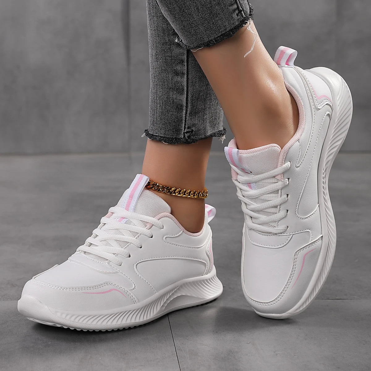 Woman Tennis Sneakers Fashion New Comfort Sports Board Shoes Casual Shoes Female Spring Summer Ladies Female Women Shoe PU