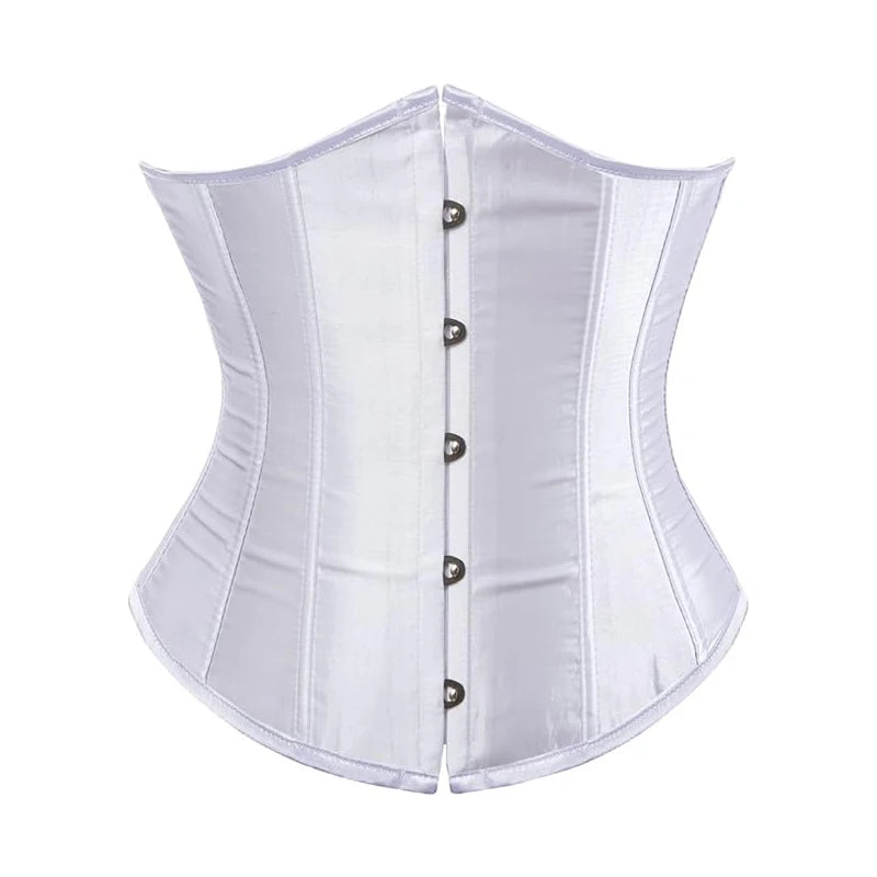 BurVogue Women's Satin Underbust Corset Bustier Waist Training Cincher Plus Size Sexy Lace Up Bustiers & Corsets