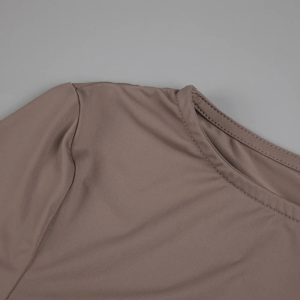 Sexy Elegant Party Dress Women White Long Sleeve Pleated Midi Dress for Evening Dinner Club