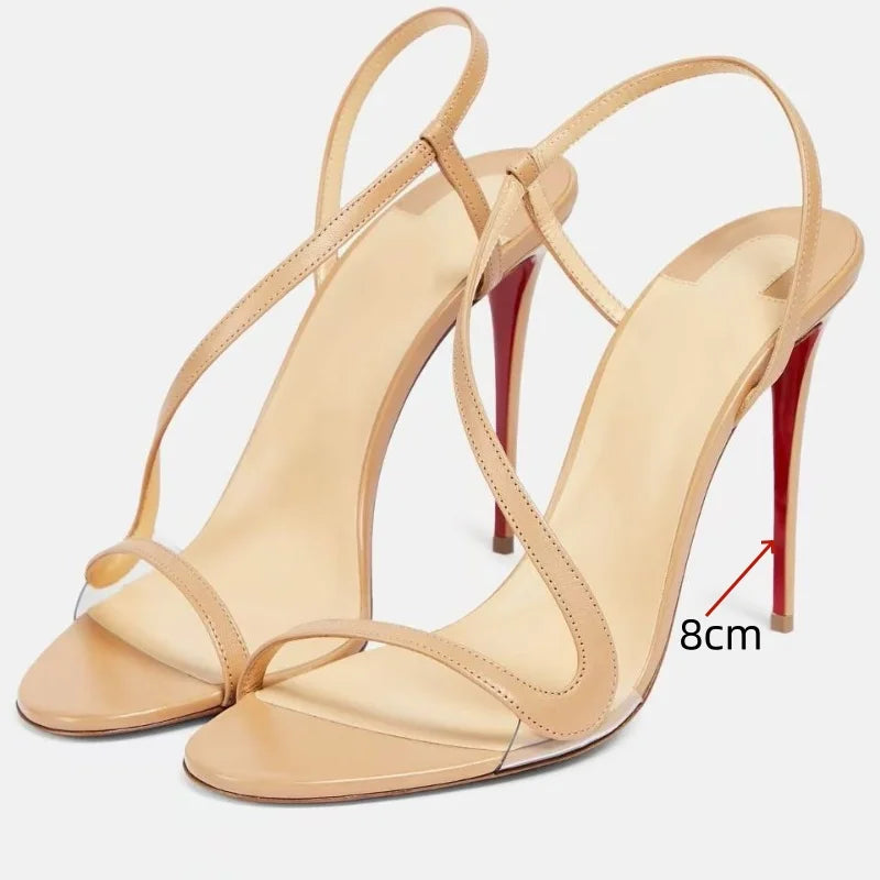 2025 European and AmericanWomen's Summer NewMulti ColorSerpentine Wrapped StrawStiletto High Heels Sexy Outerwear French Sandals