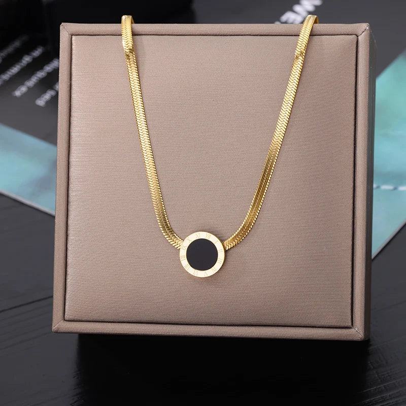 Double Layer Hollow Clavicle Chain Stainless Steel Necklace For Women Punk Hip-Hop Streetwear Jewelry Dropshipping