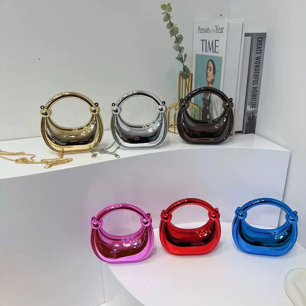 Mini Golden Evening Bag Purses and Handbags Luxury Designer Shoulder Bags Funny Shape Party Wedding Acrylic Knot Clutch Purse Wofashion.xyz