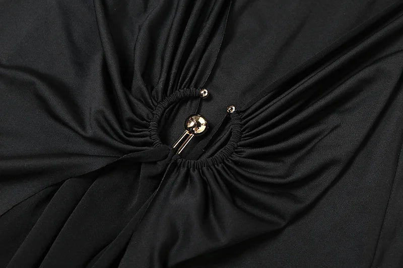 Mozision Elegant Long Sleeve Ruched Sexy Maxi Dress Women Gown Autumn Fashion Draped Bodycon Long Dresses Female Clothing