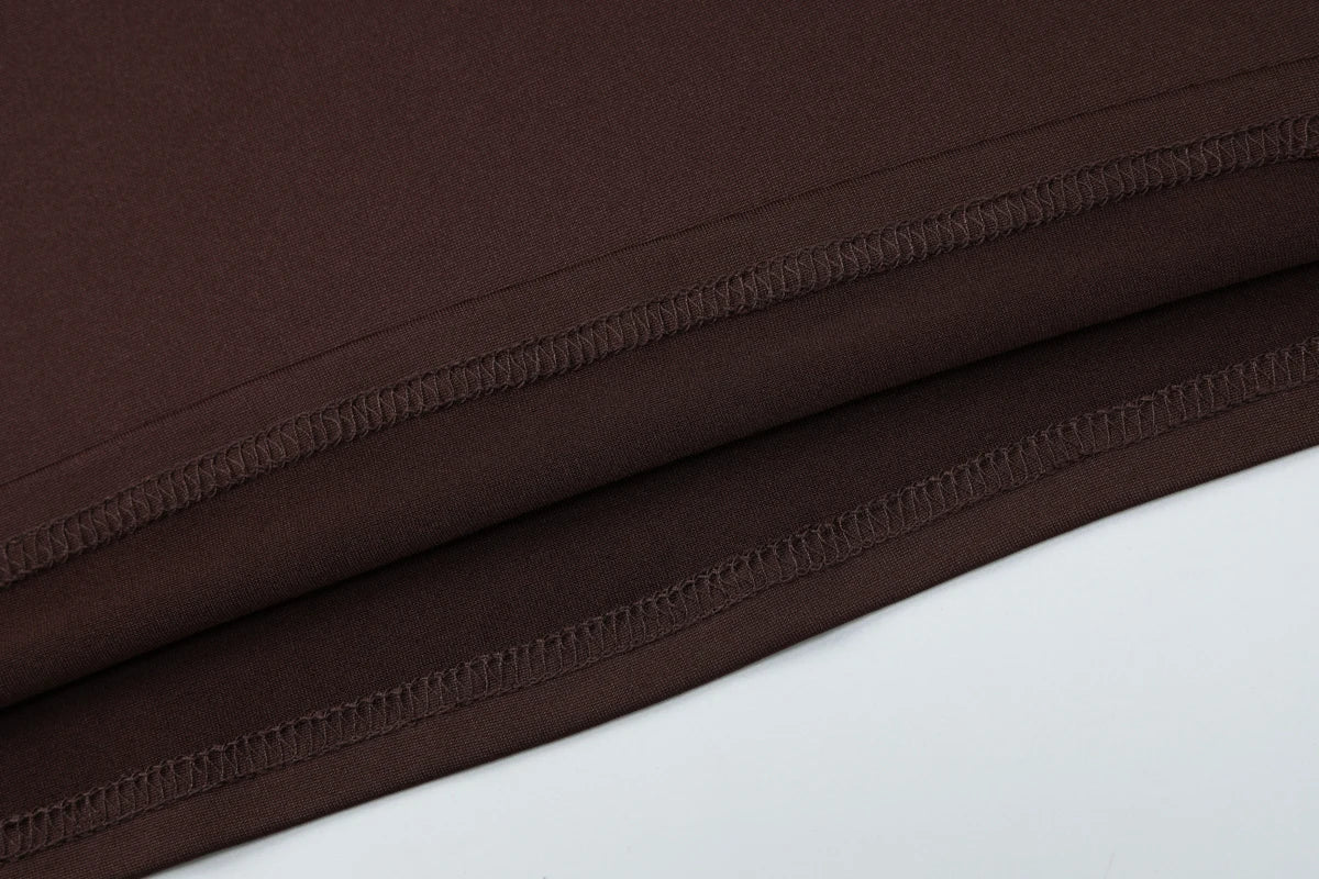 Dulzura Autumn Fashion Elegant O-Neck Long Flare Sleeve Ruched Slim Fit Ribbon Long Dress Women'S Solid Casual Party Club Outfit