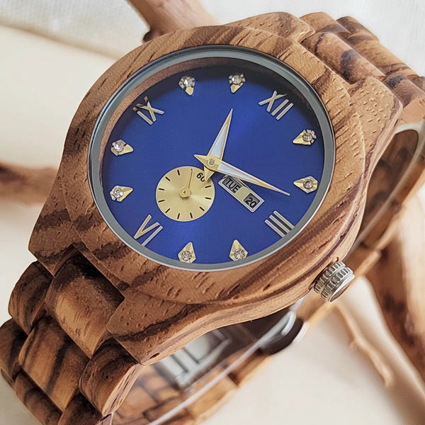 Wood Women Watches Wrist for Woman Luxury Fashion Ladies Quartz Wristwatches Luminous Date Week Wooden Watch Girlfriend Gift Wofashion.xyz