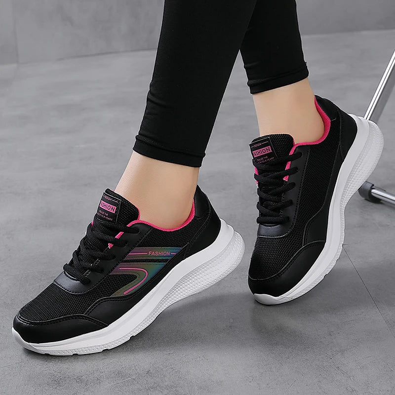 Sports shoes for women in spring and summer, lightweight, non-slip and shock-absorbing, student running shoes, mother soft-soled Wofashion.xyz