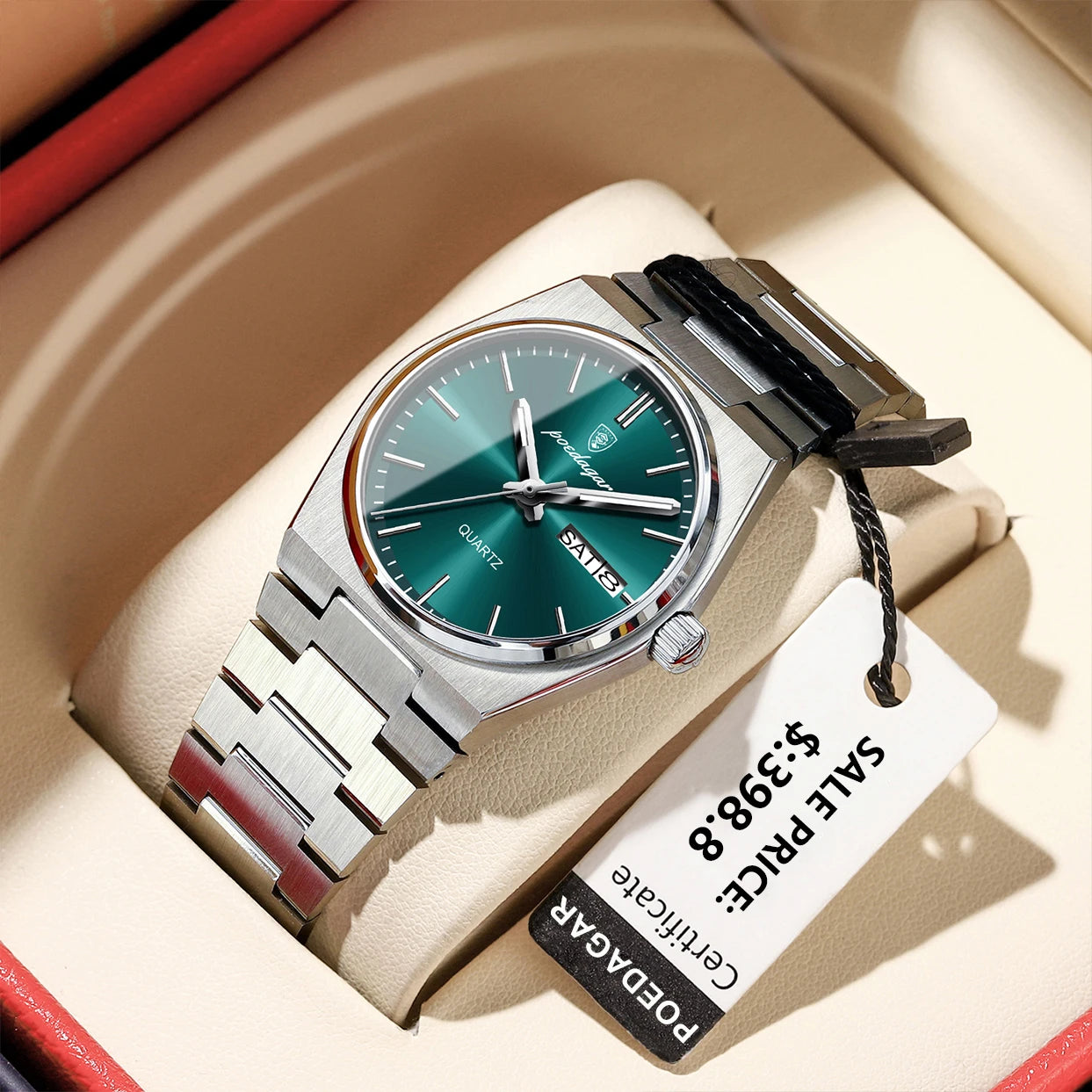 POEDAGAR Elegant Watches For Women Waterproof Luminous Date Week Ladies Watch Quartz Stainless Steel Woman's Fashion Wristwatch