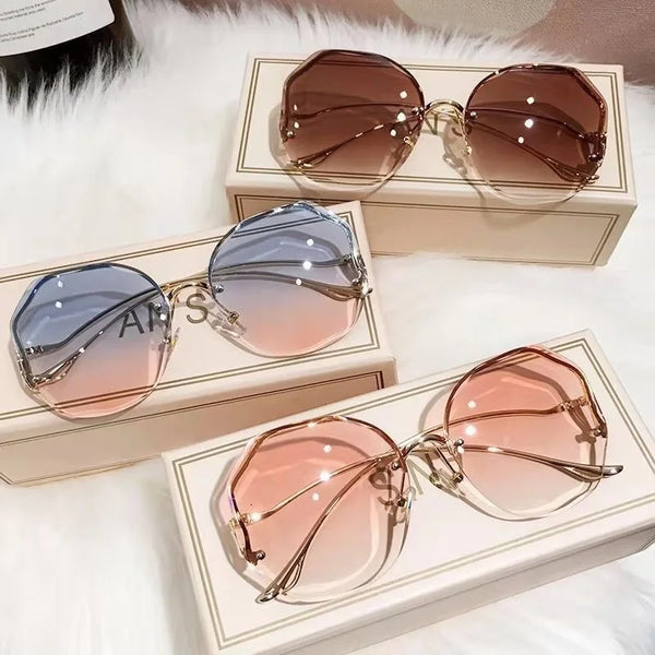 Fashion Sunglasses Women Metal Female UV400 Vintage Ladies Stylish Design Oversized Square Sunglasses For Women Wofashion.xyz