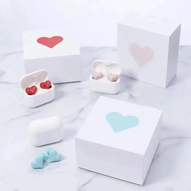 Bluetooth 5.3 Wireless Headphones Heart Shaped Earphones Woman HiFi Music Heart Earbuds Headset Fashion High Quality Girl Gifts