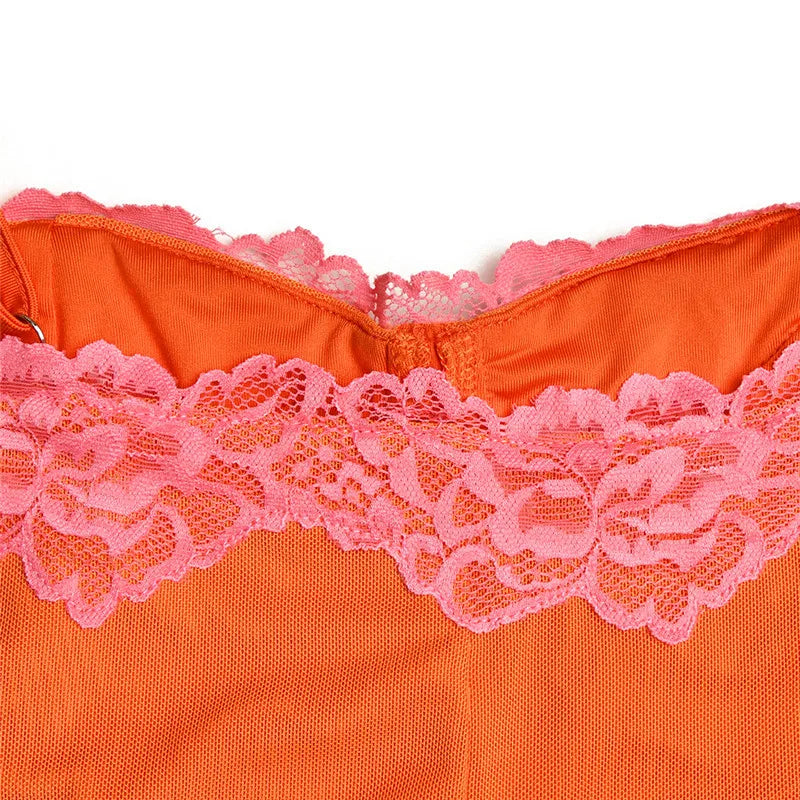 Mozision Lace Spaghetti Strap Bodycon Maxi Dress Women Gown Patchwork Fashion Sleeveless Backless Sexy Club Party Dress Elegant