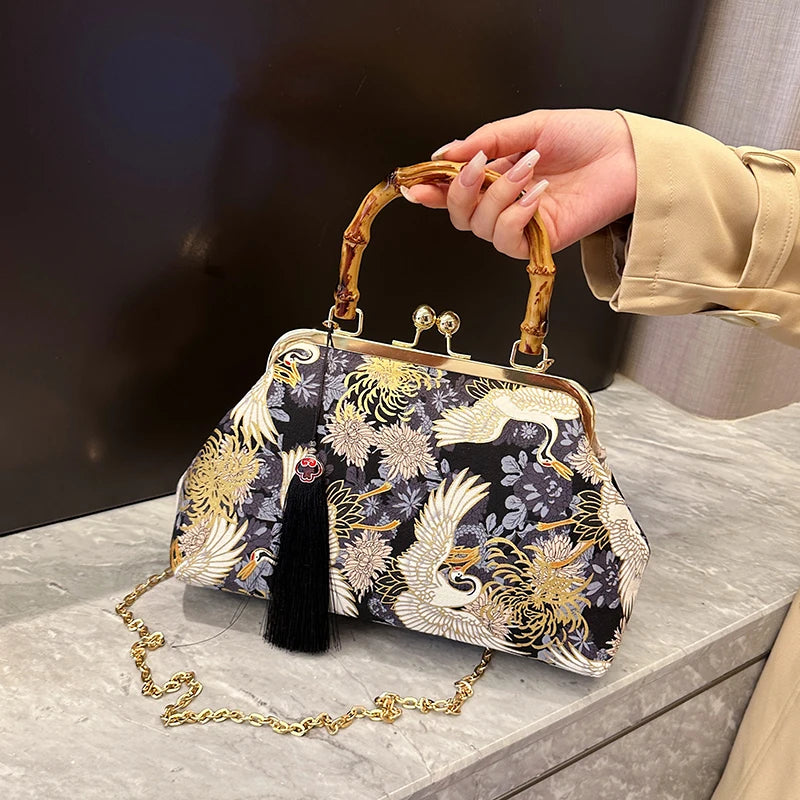 Luxury Evening Clutch Bag For Women Bride Wedding Clutch Purse Chain Shoulder Bags Small Party Handbag Rattan Handle Handle Tote