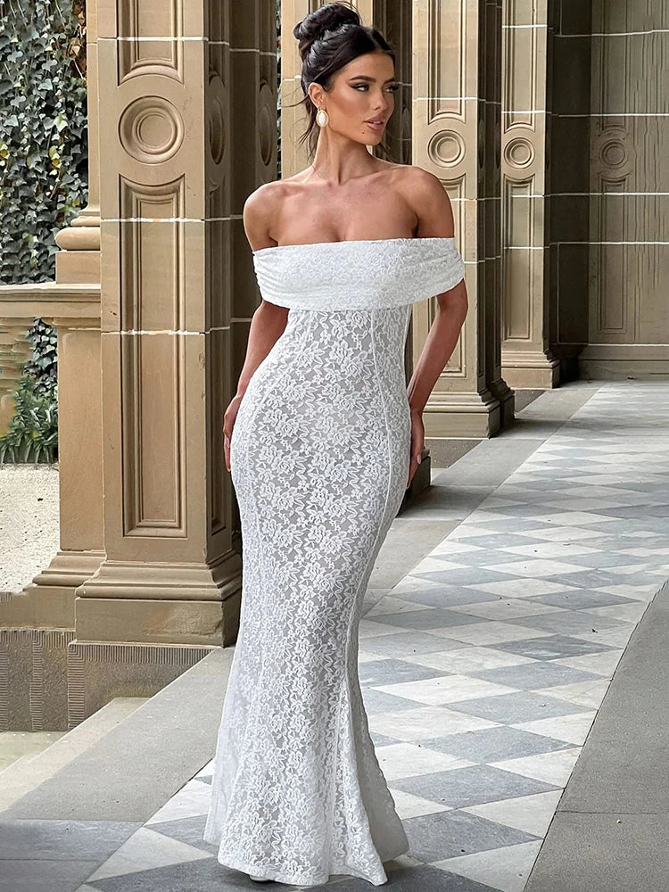Mozision Hollow Out See Through Sexy Maxi Dress Women Elegant Off-shoulder Strapless Backless Sleeveless Club Party Dress Wofashion.xyz