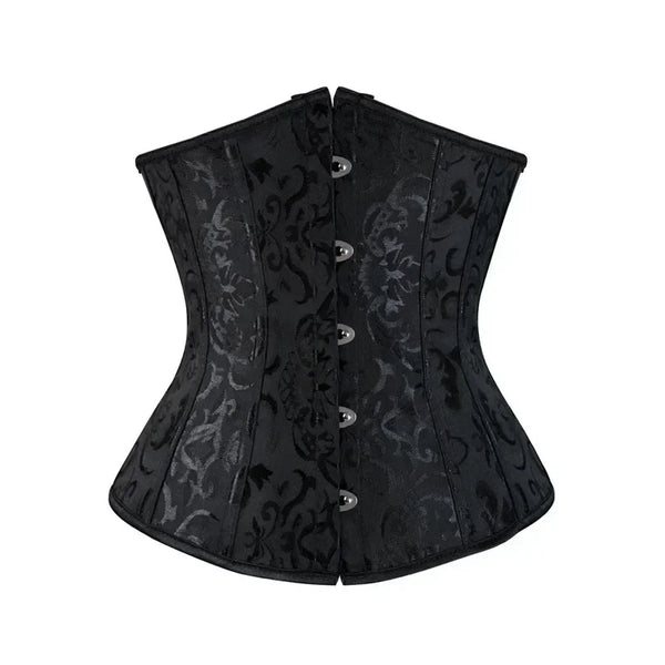 BurVogue Fashion Corset Women's Lace Up Boned Jacquard Brocade Waist Training Underbust Corset Wofashion.xyz