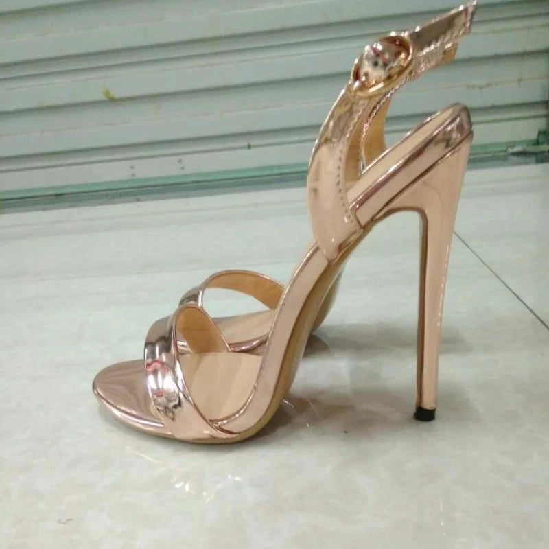 European and American Fashion Cross Tie Sandals, Women's Sexy One Line Strap Slim High Heels, Runway Shoes, Banquet Sandals