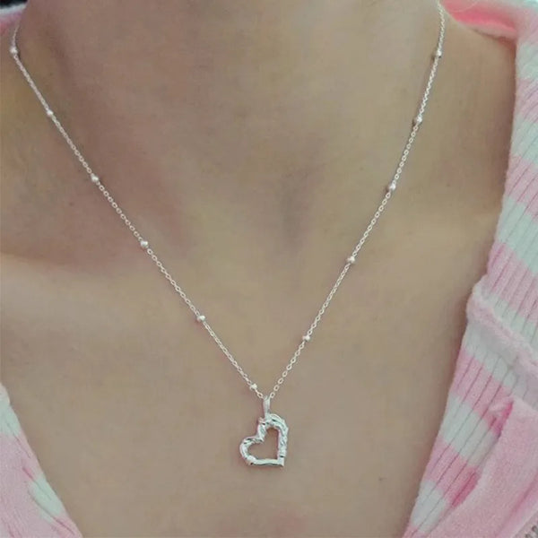 Love Necklace Women's Fashion Simple Light Luxury Temperament High-end Heart-shaped Pendant Clavicle Chain Wofashion.xyz