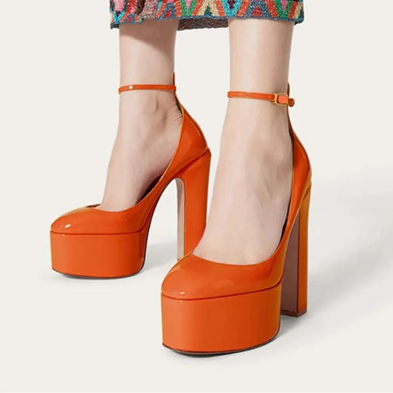 European and American Women's Niche Brand Fashion Sexy Runway Show Banquet Single Shoe Buckle with High Heels Sandals