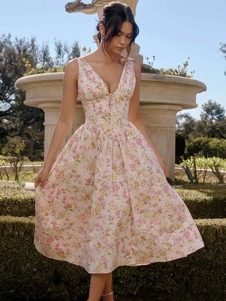 NIDANSSI White Pleated Lace Up Backless Holiday Casual Dress Women Elegant Sexy Dress Bodycon Midi Long Summer Dress Vestidos