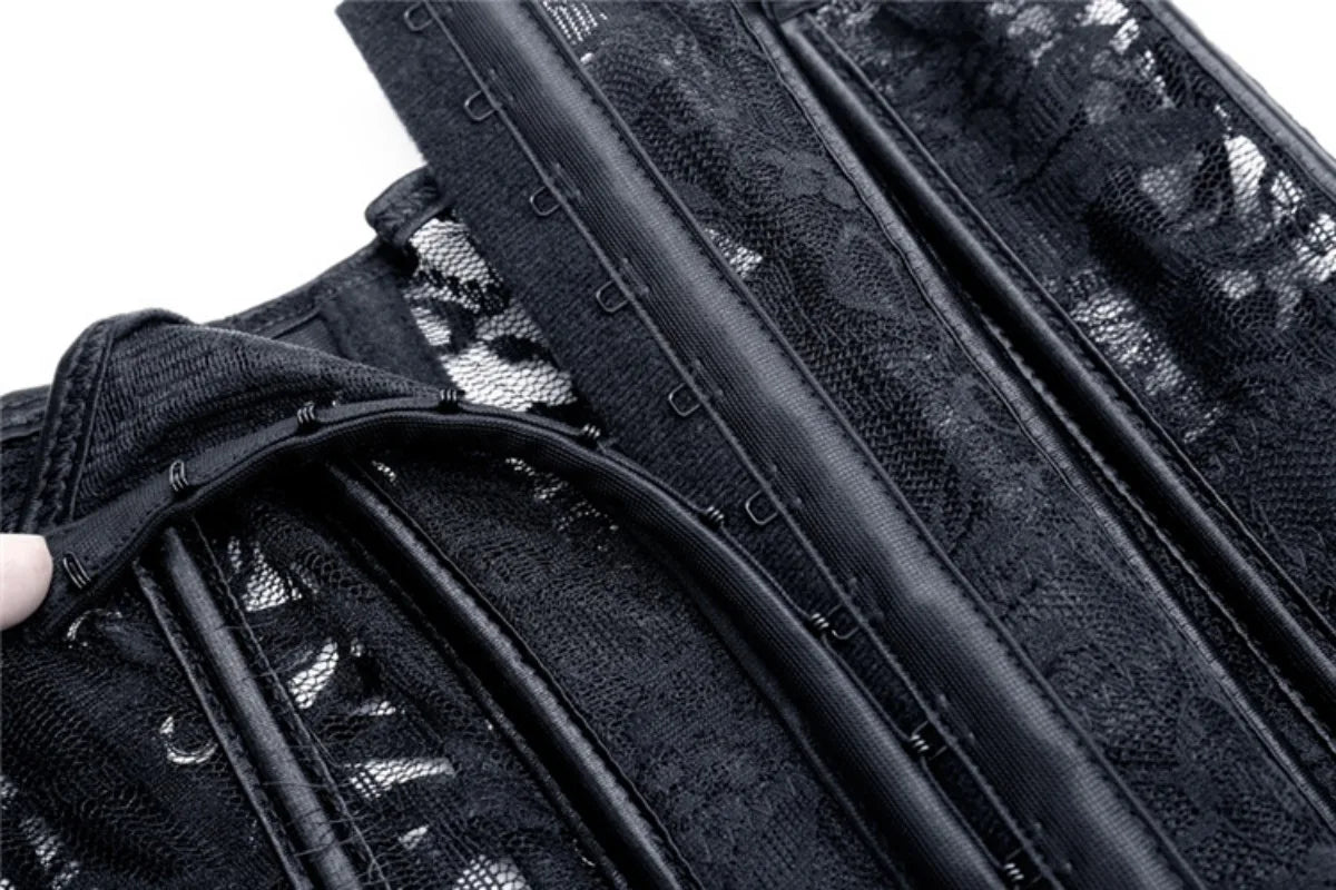 Underbust Corset Top With Suspenders Lingerie Sexy Women Waist Cincher Bustier Breathable Lace Shape Body Garter Belt Plus Size