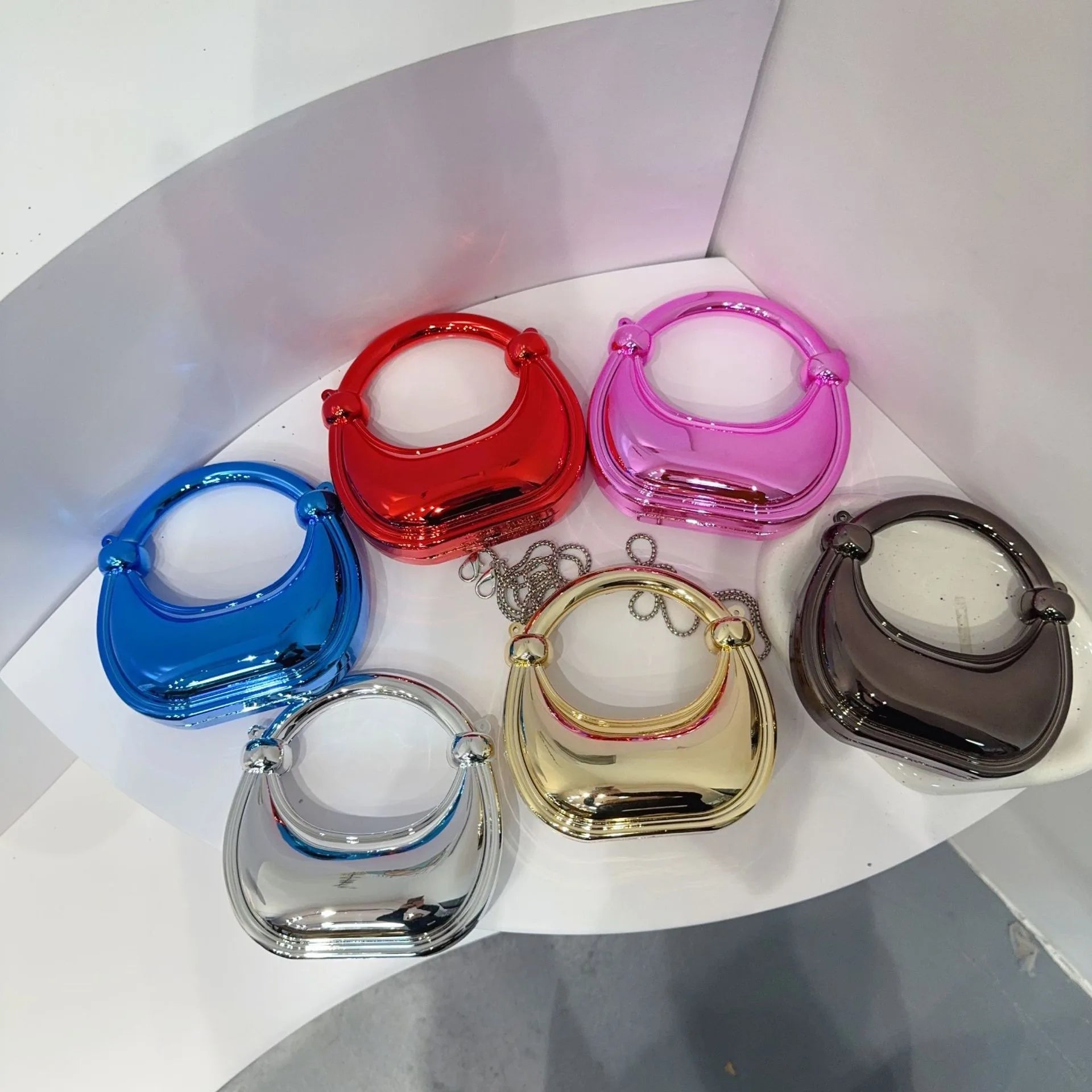 Mini Golden Evening Bag Purses and Handbags Luxury Designer Shoulder Bags Funny Shape Party Wedding Acrylic Knot Clutch Purse