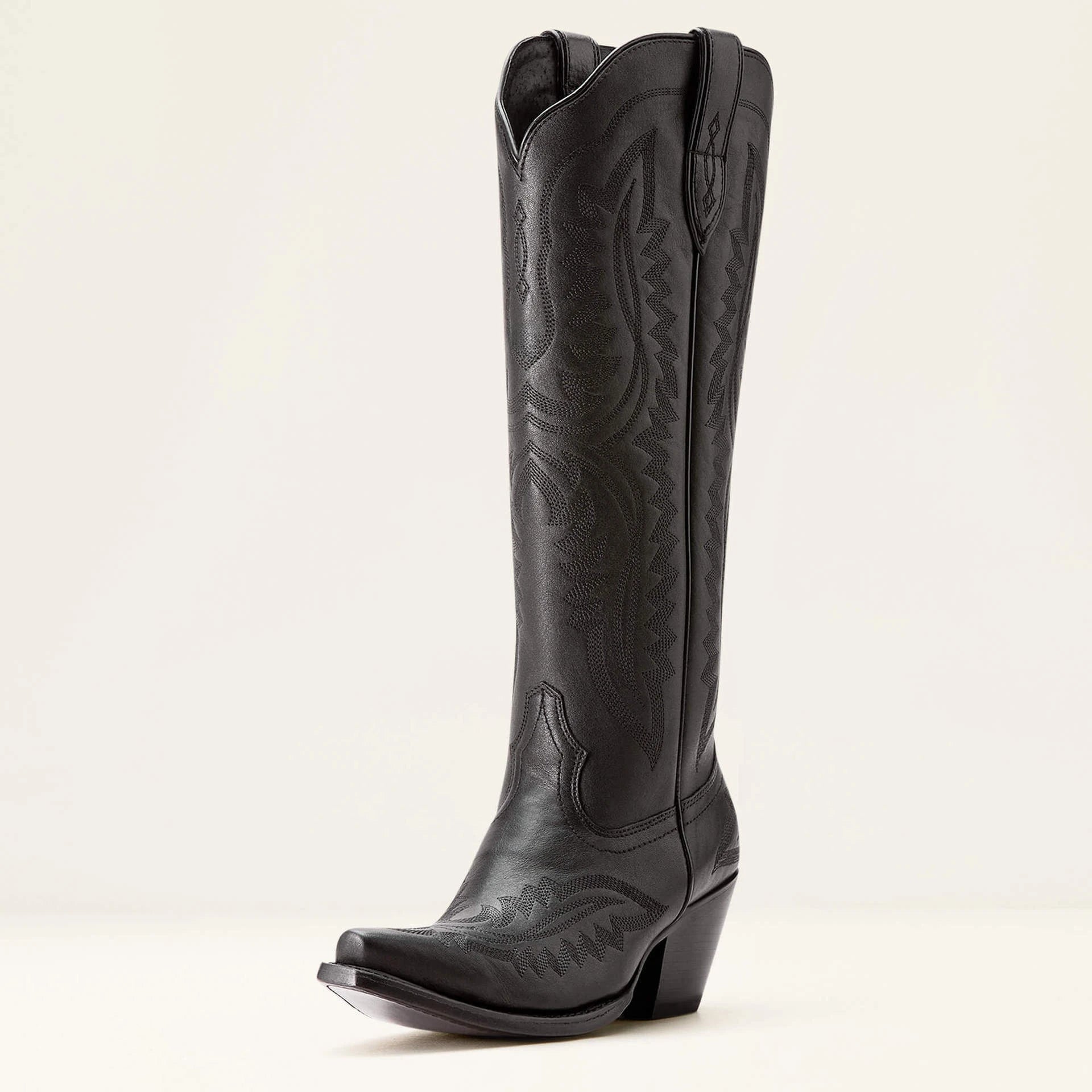 2024 Women's Autumn/Winter New European and American Pointed Thick Heel High Barrel Large Western Side Zipper Denim Boots