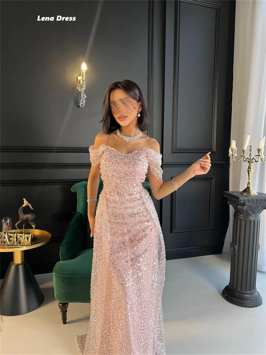 Lena Pink Dress Women Elegant Party Dresses Woman Wedding Custom Made Luxurious Women's Evening Dresses for Special Occasions